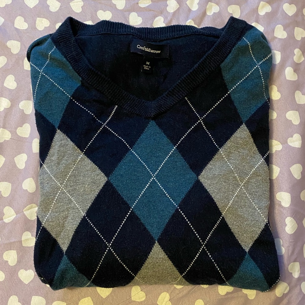 Medium Argyle V Neck Sweater